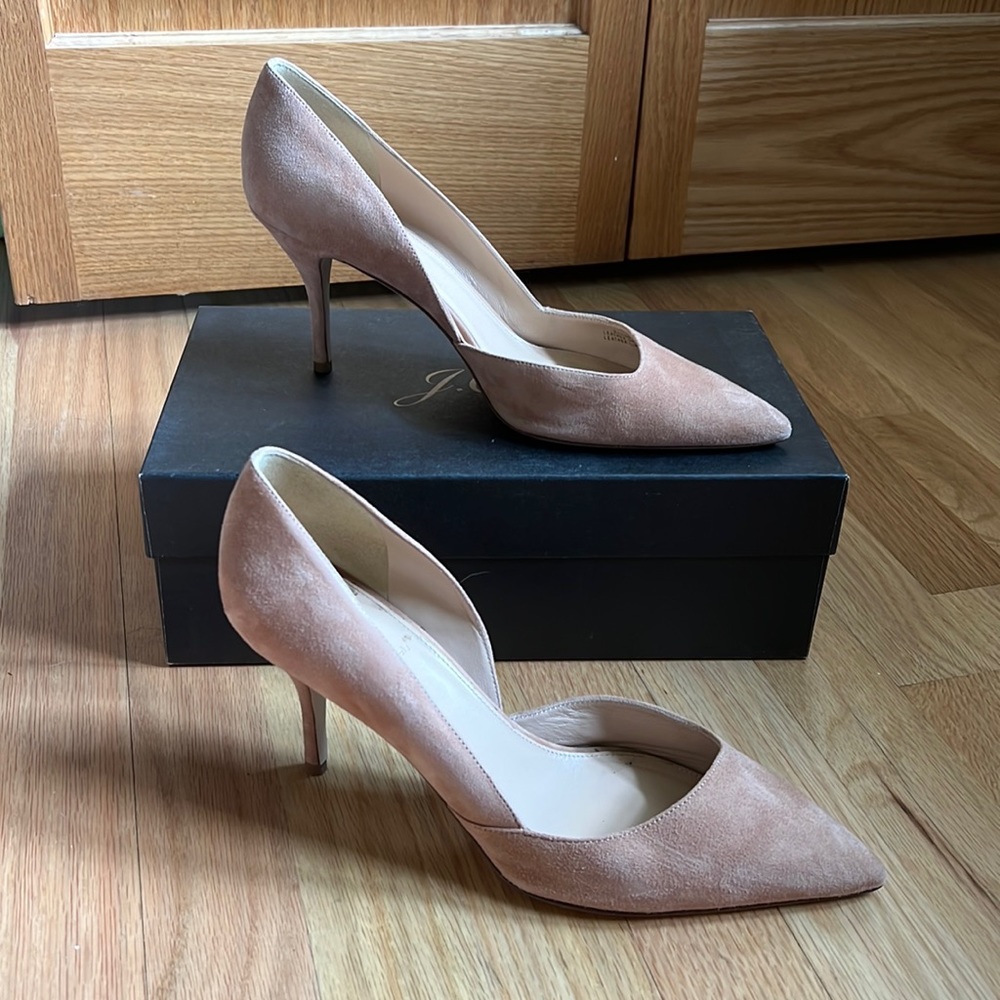 J.Crew Colette Suede D’Orsay Pumps in Ashen Brown